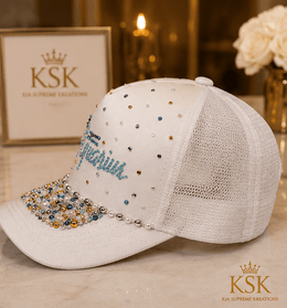 Aquarius™ Zodiac Rhinestone Trucker Hat – Kia Supreme Kreations product image 3