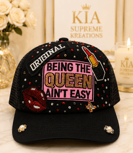 Being the Queen™ Rhinestone Trucker Hat – Kia Supreme Kreations product image 1