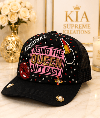 Being the Queen™ Rhinestone Trucker Hat – Kia Supreme Kreations product image 5
