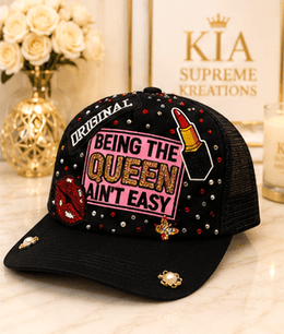 Being the Queen™ Rhinestone Trucker Hat – Kia Supreme Kreations product image 5