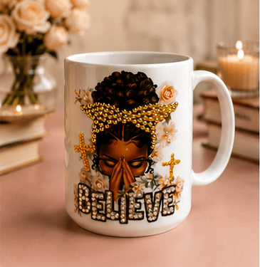 Believe™ Inspirational Prayer Mug | Luxury Christian Coffee Mug for Women | Faith Gift | 15 oz Ceramic Mug – Kia Supreme Kreations product image 4