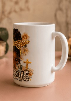 Believe™ Inspirational Prayer Mug | Luxury Christian Coffee Mug for Women | Faith Gift | 15 oz Ceramic Mug – Kia Supreme Kreations product image 2