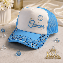 Cancer™ Zodiac Rhinestone Trucker Hat – Kia Supreme Kreations product image 4