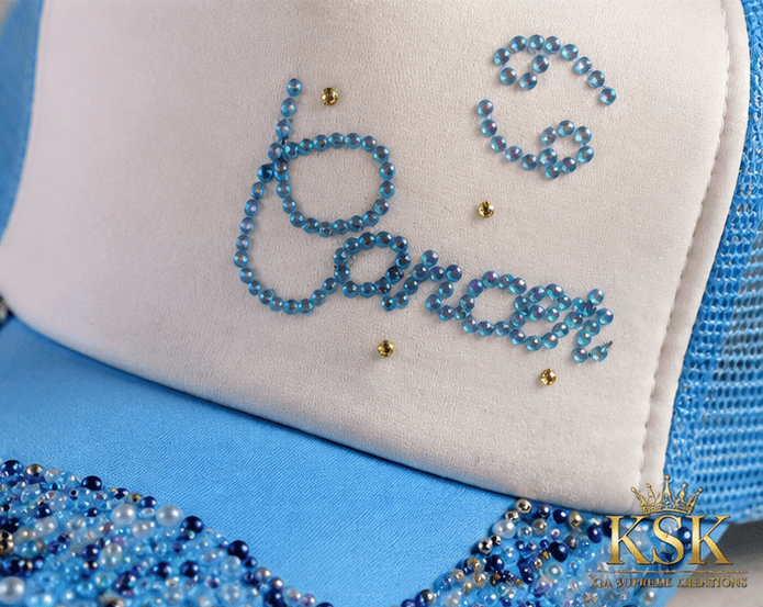 Cancer™ Zodiac Rhinestone Trucker Hat – Kia Supreme Kreations product image 9
