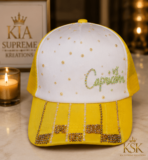 Capricorn™ Zodiac Rhinestone Trucker Hat – Kia Supreme Kreations product image 1