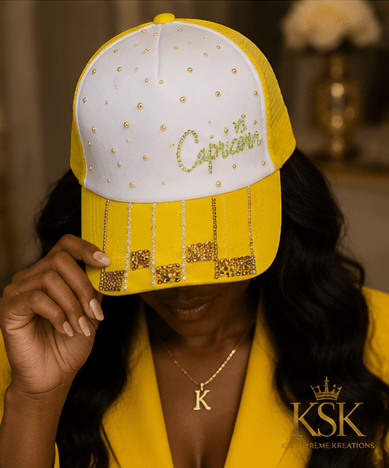 Capricorn™ Zodiac Rhinestone Trucker Hat – Kia Supreme Kreations product image 8