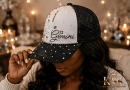 Gemini™ Zodiac Rhinestone Trucker Hat – Kia Supreme Kreations product image 6
