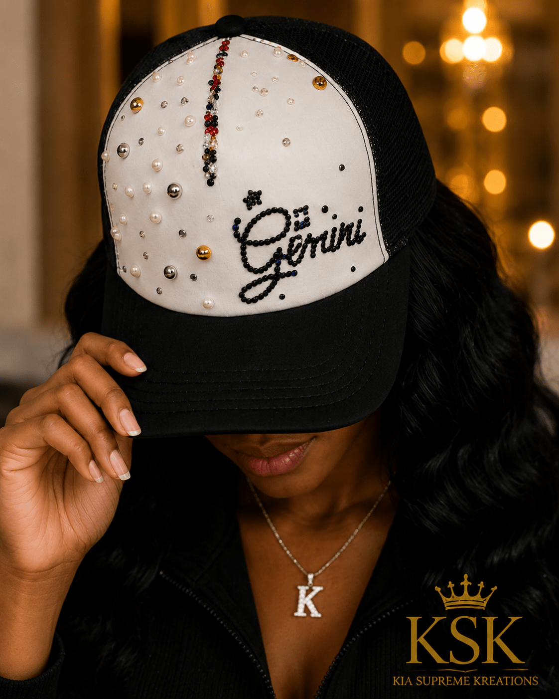 Gemini™ Zodiac Rhinestone Trucker Hat – Kia Supreme Kreations product image 8