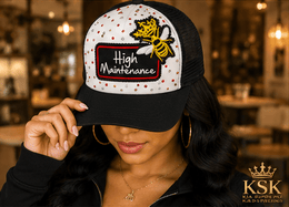 High Maintenance™ Rhinestone Trucker Hat – Kia Supreme Kreations product image 3