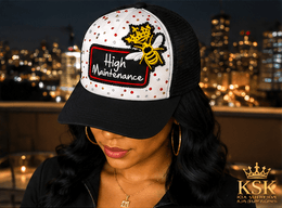 High Maintenance™ Rhinestone Trucker Hat – Kia Supreme Kreations product image 4