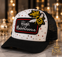 High Maintenance™ Rhinestone Trucker Hat – Kia Supreme Kreations product image 2