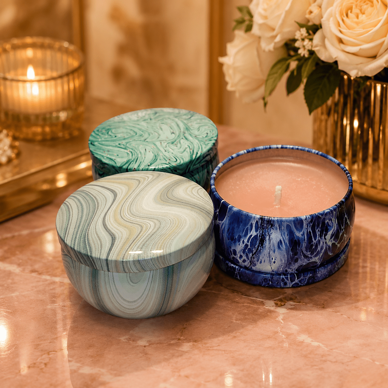 Ocean Marble Artisan Candle Collection – Kia Supreme Kreations product image 1