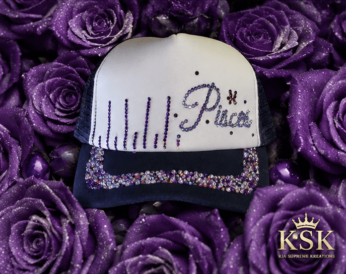 Pisces™ Zodiac Rhinestone Trucker Hat – Kia Supreme Kreations product image 8