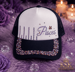 Pisces™ Zodiac Rhinestone Trucker Hat – Kia Supreme Kreations product image 2