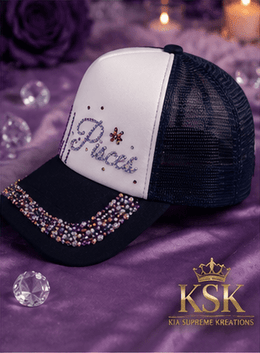 Pisces™ Zodiac Rhinestone Trucker Hat – Kia Supreme Kreations product image 5