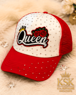Queen Red™ Rhinestone Trucker Hat – Kia Supreme Kreations product image 2