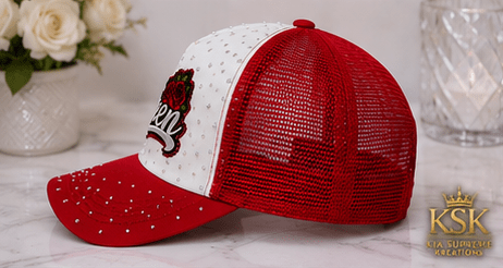 Queen Red™ Rhinestone Trucker Hat – Kia Supreme Kreations product image 4