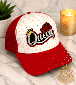 Queen Red™ Rhinestone Trucker Hat – Kia Supreme Kreations product image 3
