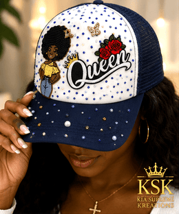 Queen™ Rhinestone Trucker Hat – Kia Supreme Kreations product image 2