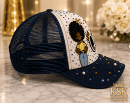 Queen™ Rhinestone Trucker Hat – Kia Supreme Kreations product image 7