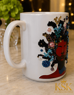Radiant Essence Ceramic Mug – Celebrate Beauty & Strength – Kia Supreme Kreations product image 2
