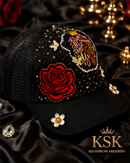 Rose™ Rhinestone Trucker Hat – Kia Supreme Kreations product image 4