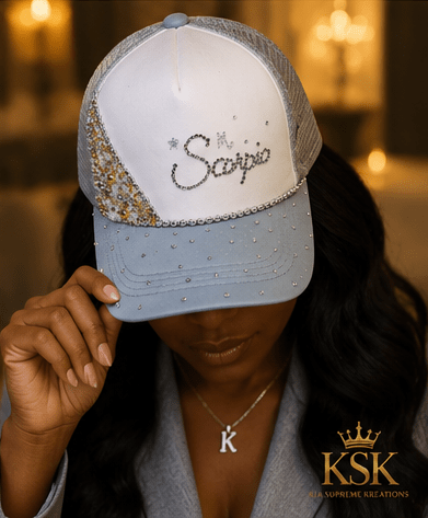Scorpio™ Zodiac Rhinestone Trucker Hat – Kia Supreme Kreations product image 6