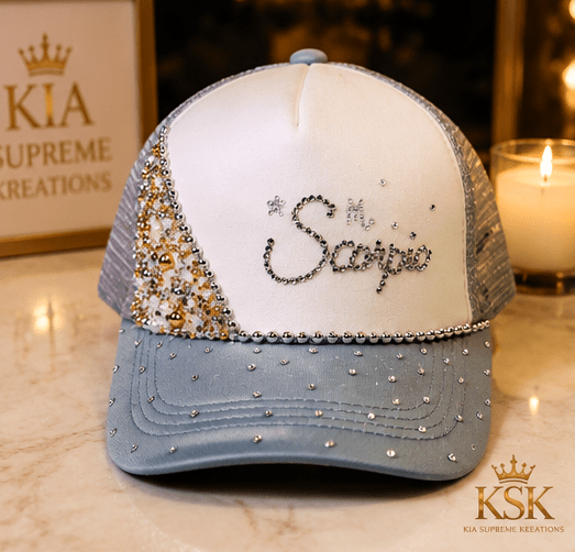 Scorpio™ Zodiac Rhinestone Trucker Hat – Kia Supreme Kreations product image 1