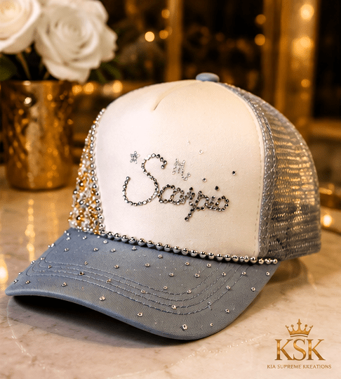 Scorpio™ Zodiac Rhinestone Trucker Hat – Kia Supreme Kreations product image 2