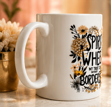 Spirit Lead Me™ Faith Mug | Rhinestone Christian Coffee Mug | Inspirational Gift for Women | 15 oz Ceramic Mug – Kia Supreme Kreations product image 6