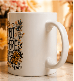 Spirit Lead Me™ Faith Mug | Rhinestone Christian Coffee Mug | Inspirational Gift for Women | 15 oz Ceramic Mug – Kia Supreme Kreations product image 4