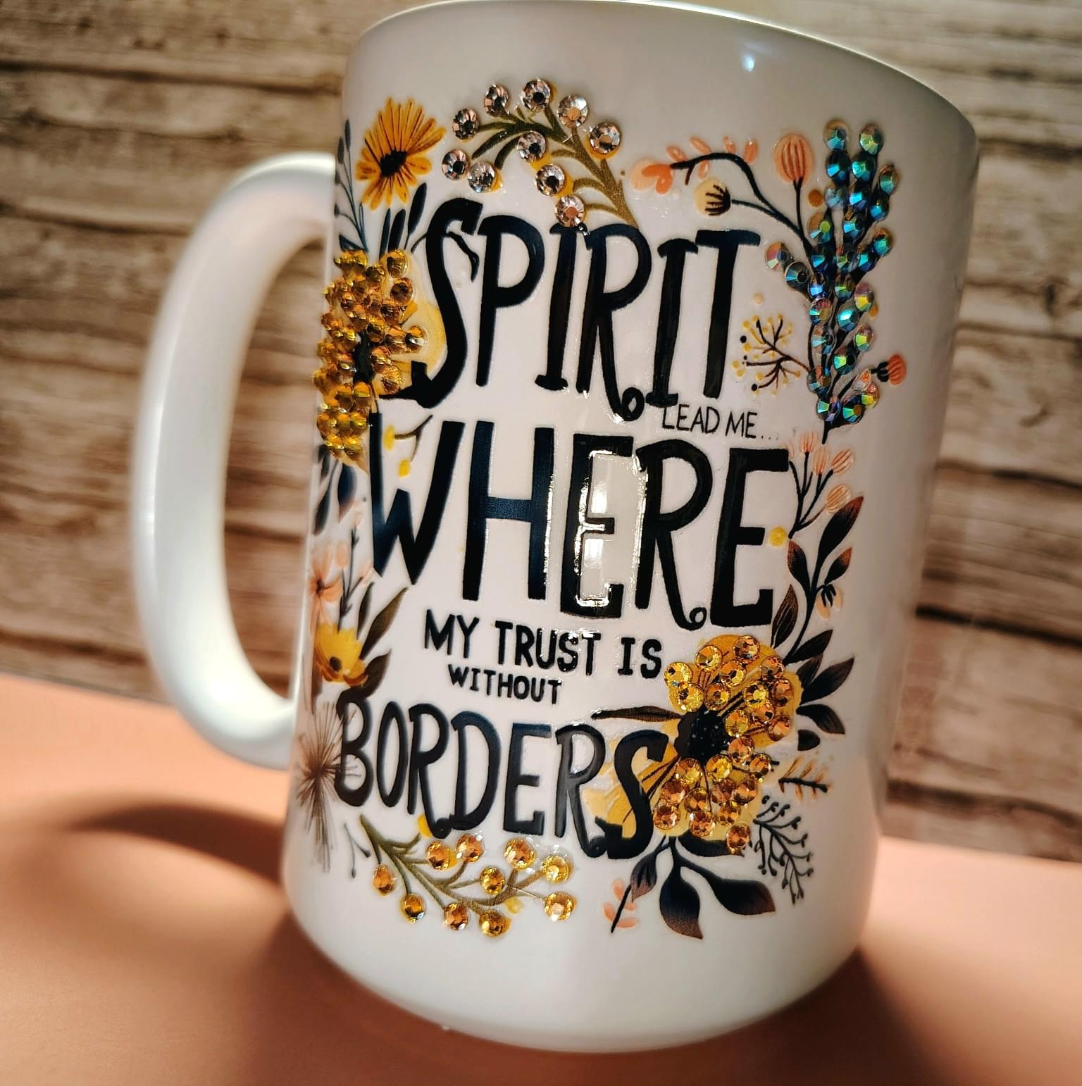Spirit Lead Me™ Faith Mug | Rhinestone Christian Coffee Mug | Inspirational Gift for Women | 15 oz Ceramic Mug – Kia Supreme Kreations product image 2