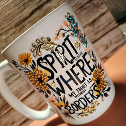 Spirit Lead Me™ Faith Mug | Rhinestone Christian Coffee Mug | Inspirational Gift for Women | 15 oz Ceramic Mug – Kia Supreme Kreations product image 3