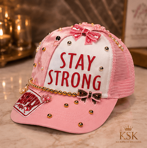 Stay Strong™ Rhinestone Trucker Hat – Kia Supreme Kreations product image 2