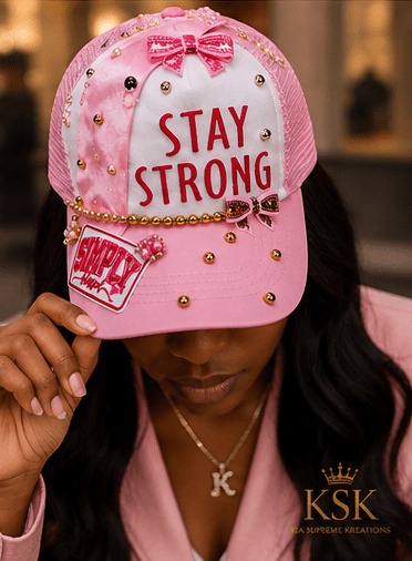 Stay Strong™ Rhinestone Trucker Hat – Kia Supreme Kreations product image 7
