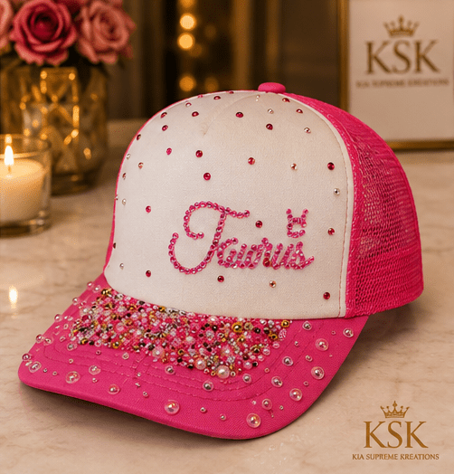 Taurus™ Zodiac Rhinestone Trucker Hat – Kia Supreme Kreations product image 2