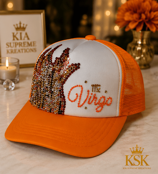 Virgo™ Zodiac Rhinestone Trucker Hat – Kia Supreme Kreations product image 2